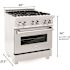 30 in. Legacy Dual Fuel Range with 4 Burner Gas Cooktop and Electric Convection Oven in Satin Stainless Steel
