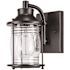 Globe Electric Donovan Dark Bronze Coastal Outdoor 1-Light Wall Sconce with Seeded Glass Shade
