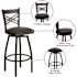 Flash Furniture Stiles 1-Piece Round Shape Black Laminate Table Top Bar Table Set Dining Room Set Seat of 4