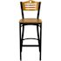 Flash Furniture HERCULES Series 29.75 in. Natural Wood Back/Natural Wood Seat/Black Metal Frame Bar Stool