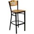 Flash Furniture HERCULES Series 29.75 in. Natural Wood Back/Natural Wood Seat/Black Metal Frame Bar Stool