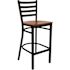 Flash Furniture Hercules Series 28.75 in. Cherry Wood Seat/Black Metal Frame Bar Stool