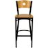 Flash Furniture HERCULES Series 29.75 in. Natural Wood Back/Natural Wood Seat/Black Metal Frame Bar Stool