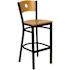 Flash Furniture HERCULES Series 29.75 in. Natural Wood Back/Natural Wood Seat/Black Metal Frame Bar Stool