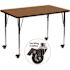 Carnegy Avenue 30.5 in. Oak Rectangular Activity Tables with Casters