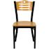 Flash Furniture HERCULES Series Natural Wood Back/Natural Wood Seat/Black Metal Frame Bar Stool