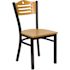 Flash Furniture HERCULES Series Natural Wood Back/Natural Wood Seat/Black Metal Frame Bar Stool