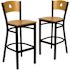 Carnegy Avenue 29.75 in. Natural Wood Back/Natural Wood Seat/Black Metal Frame Bar Stool - 2 pack