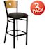 Carnegy Avenue 32 in. Natural Wood Back/Black Vinyl Seat/Black Metal Frame Bar Stool (2-pack)