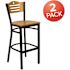 Carnegy Avenue 29.75 in. Natural Wood Back/Natural Wood Seat/Black Metal Frame Bar Stool - 2 pack