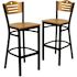 Carnegy Avenue 29.75 in. Natural Wood Back/Natural Wood Seat/Black Metal Frame Bar Stool - 2 pack