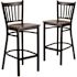 Carnegy Avenue 28.75 in. Walnut Wood Seat/Black Metal Frame Bar Stool (2-pack)