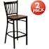 Carnegy Avenue 28.75 in. Cherry Wood Seat/Black Metal Frame Bar Stool (2-pack)