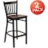 Carnegy Avenue 28.75 in. Mahogany Wood Seat/Black Metal Frame Bar Stool (2-pack)
