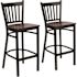 Carnegy Avenue 28.75 in. Mahogany Wood Seat/Black Metal Frame Bar Stool (2-pack)
