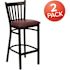 Carnegy Avenue 30.25 in. Burgundy Vinyl Seat/Black Metal Frame Bar Stool (2-pack)