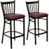 Carnegy Avenue 30.25 in. Burgundy Vinyl Seat/Black Metal Frame Bar Stool (2-pack)