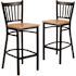 Carnegy Avenue 28.75 in. Natural Wood Seat/Black Metal Frame Bar Stool (2-pack)