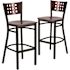 Carnegy Avenue 29.75 in. Mahogany Wood Back/Mahogany Wood Seat/Black Metal Frame Bar Stool (2-pack)