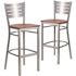 Carnegy Avenue 27.125 in. Cherry Wood Seat/Silver Frame Bar Stool (2-pack)