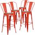 Carnegy Avenue 30.25 in. Red Bar Stool (4-Pack)