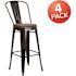 Carnegy Avenue 30.25 in. Black-Antique Gold Bar Stool (4-Pack)