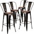 Carnegy Avenue 30.25 in. Black-Antique Gold Bar Stool (4-Pack)