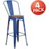 Carnegy Avenue 30.25 in. Blue Bar Stool (4-Pack)