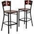 Carnegy Avenue 29.75 in. Mahogany Wood Back/Mahogany Wood Seat/Black Metal Frame Bar Stool (2-pack)