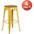 Carnegy Avenue 30 in. Yellow Bar Stool (4-Pack)