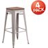Carnegy Avenue 30 in. Silver Bar Stool - 4 pack