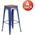 Carnegy Avenue 30 in. Blue Bar Stool (4-Pack)