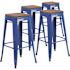 Carnegy Avenue 30 in. Blue Bar Stool (4-Pack)