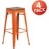 Carnegy Avenue 30 in. Orange Bar Stool (4-Pack)
