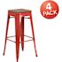 Carnegy Avenue 30 in. Red Bar Stool (4-Pack)