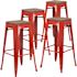 Carnegy Avenue 30 in. Red Bar Stool (4-Pack)
