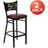 Carnegy Avenue 30.5 in. Burgundy Vinyl Seat/Black Metal Frame Bar Stool (2-pack)