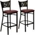 Carnegy Avenue 30.5 in. Burgundy Vinyl Seat/Black Metal Frame Bar Stool (2-pack)