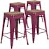 Carnegy Avenue 24 in. Purple Bar Stool (4-Pack)