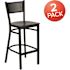 Carnegy Avenue 28.5 in. Mahogany Wood Seat/Black Metal Frame Bar Stool (2-pack)