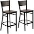 Carnegy Avenue 28.5 in. Mahogany Wood Seat/Black Metal Frame Bar Stool (2-pack)