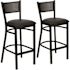 Carnegy Avenue 30.25 in. Black Vinyl Seat/Black Metal Frame Bar Stool (2-pack)