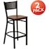 Carnegy Avenue 28.5 in. Cherry Wood Seat/Black Metal Frame Bar Stool (2-pack)