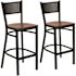Carnegy Avenue 28.5 in. Cherry Wood Seat/Black Metal Frame Bar Stool (2-pack)