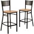 Carnegy Avenue 28.5 in. Natural Wood Seat/Black Metal Frame Bar Stool (2-pack)
