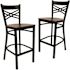 Carnegy Avenue 29 in. Mahogany Wood Seat/Black Metal Frame Bar Stool (2-pack)