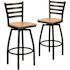 Carnegy Avenue 30.25 in. Natural Wood Seat/Black Metal Frame Bar Stool (2-pack)