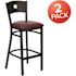 Carnegy Avenue 31 in. Burgundy Vinyl Seat/Black Metal Frame Bar Stool (2-pack)