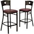 Carnegy Avenue 31 in. Burgundy Vinyl Seat/Black Metal Frame Bar Stool (2-pack)