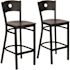 Carnegy Avenue 29 in. Mahogany Wood Seat/Black Metal Frame Bar Stool (2-pack)